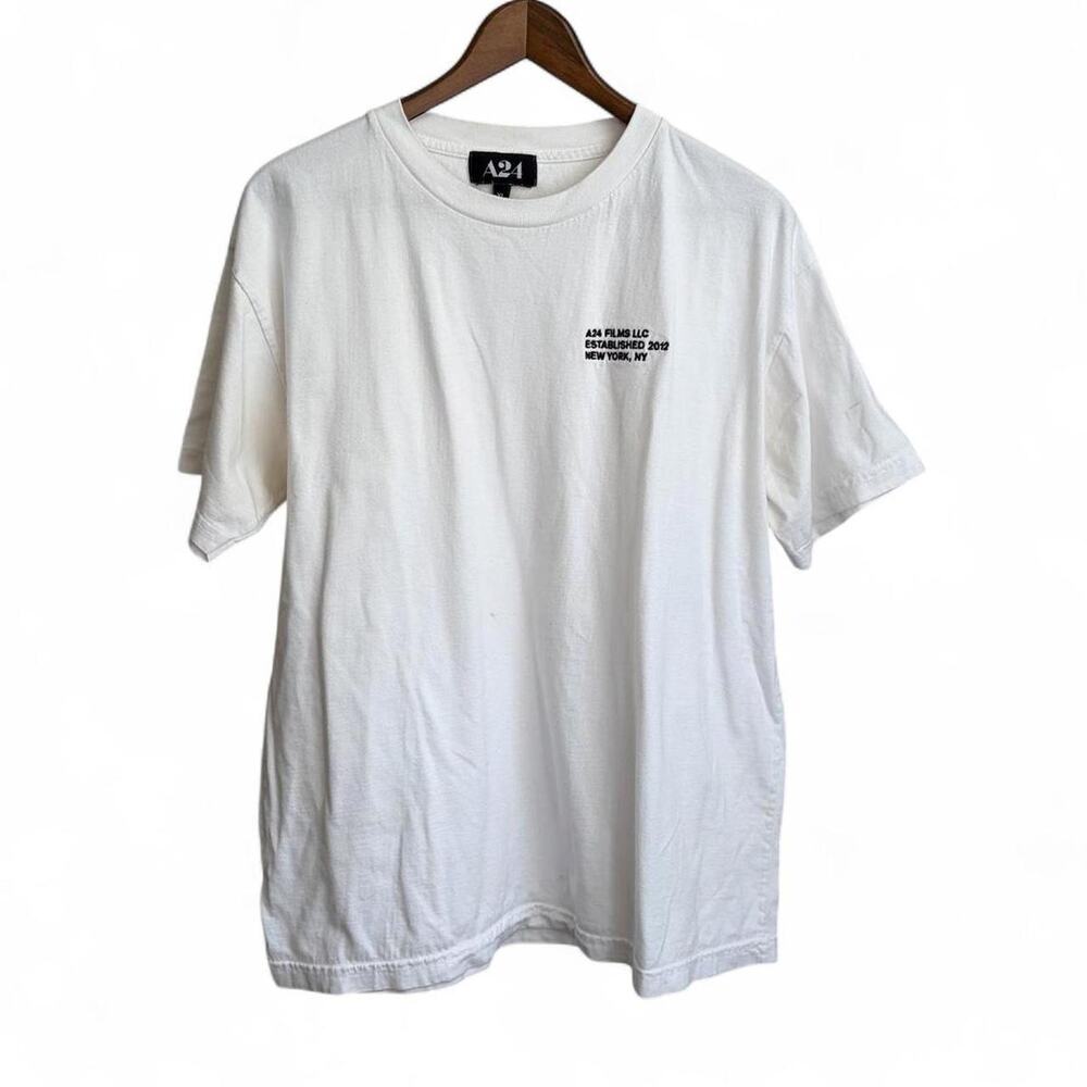 A24 Films Embroidered Logo Tee Mens XL Movie Promo Indie Minimalist